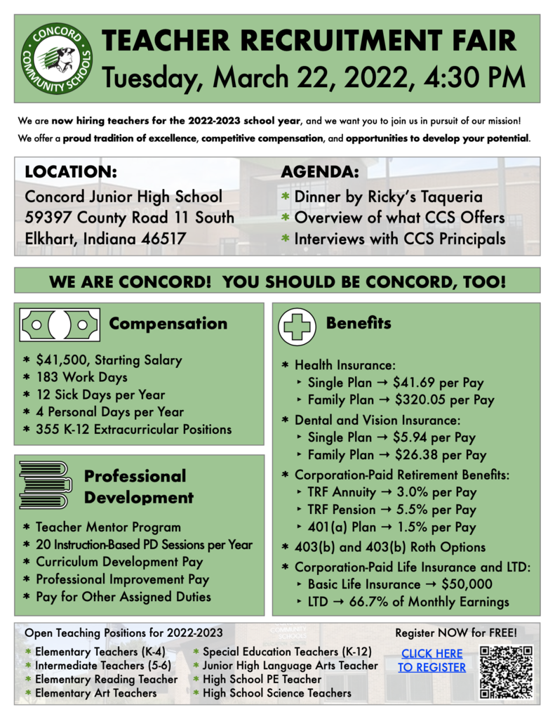 Concord Teacher Recruitment Fair, Spring 2022