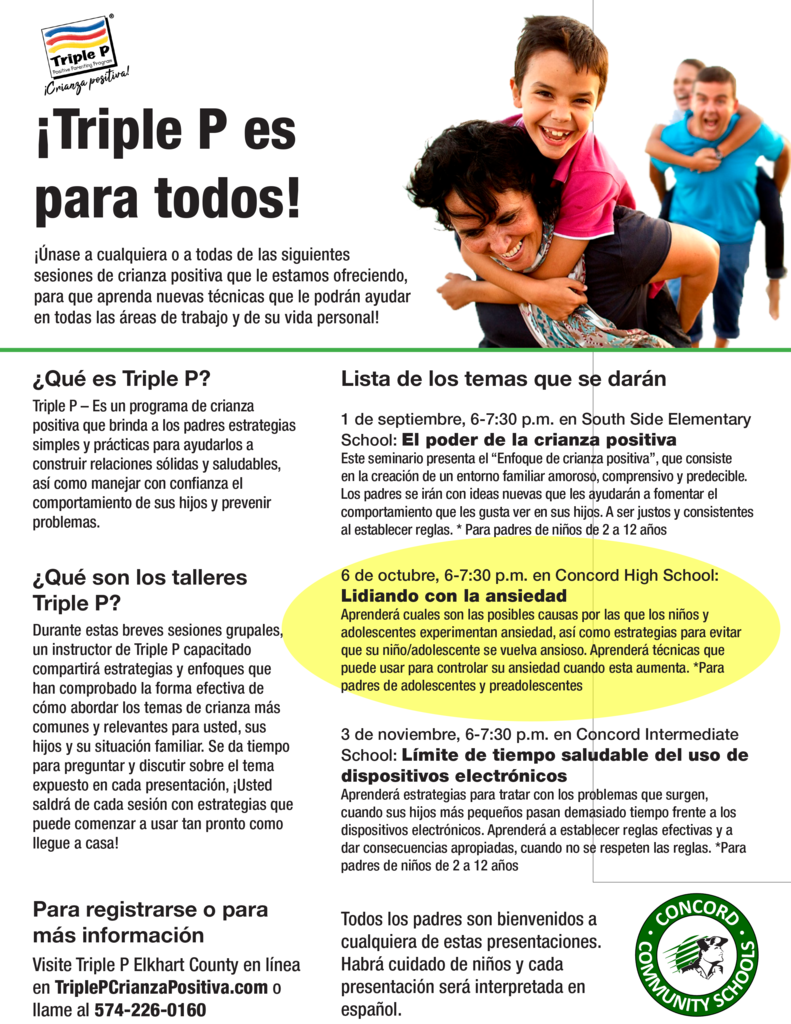 Triple P flyer in spanish