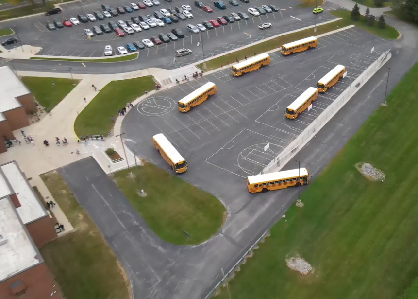 School buses at CIS