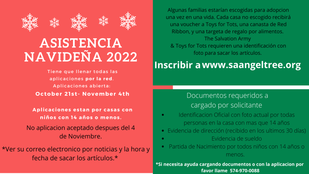 Christmas assistance flyer